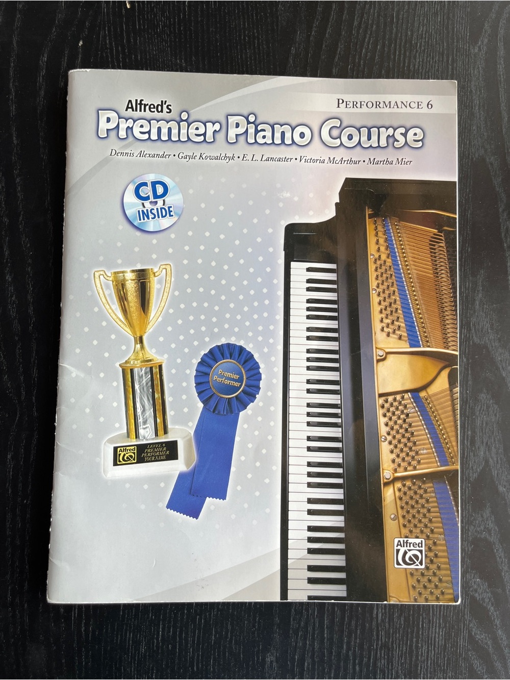 Alfred Premier Piano Course Book Back Cover — White, Blue, Yellow, Red, Green